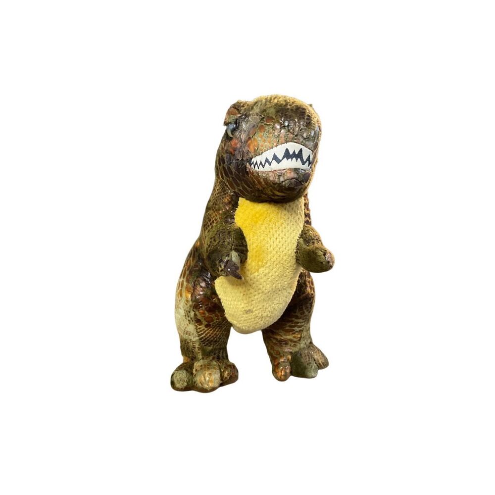 Douglas the T Rex‎ Dinosaur Brown Yellow Stuffed Plush Animal Growling 10" Toy